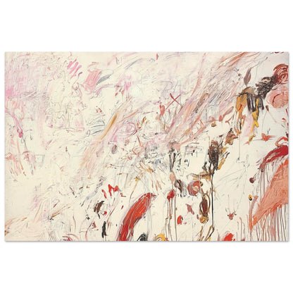 Ferragosto III by Cy Twombly poster, A3 (29.7 × 42 cm): This captivating composition features a pale cream background layered with energetic brushstrokes….