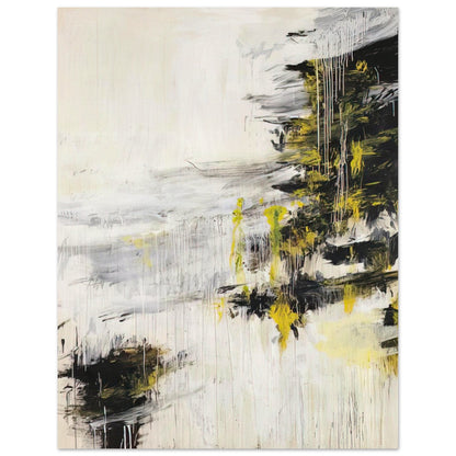 Quattro Stagioni II. Inverno by Cy Twombly, poster, bold black brushstrokes, flowing white and gray paint, 40x50 cm (16x20 in)