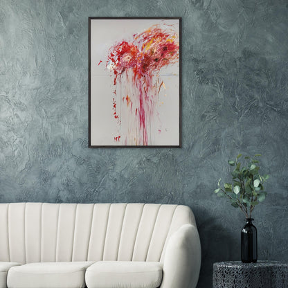 Nine Discourses on Commodus, Part VIII by Cy Twombly, framed art print, energetic red and crimson strokes, expressive pink and orange forms