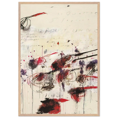 Quattro Stagioni: Autunno by Cy Twombly, framed art print, sweeping brushstrokes, spontaneous scribbles, 70x100 cm (28x40 in), black frame