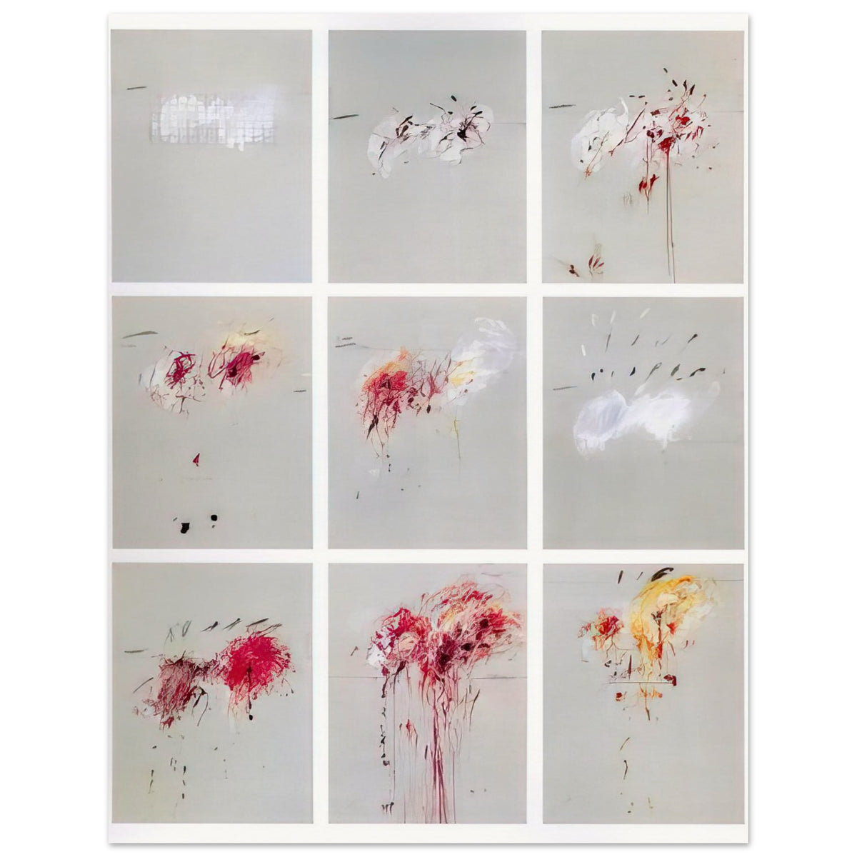 Nine Discourses on Commodus by Cy Twombly, poster, complete nine-part cycle in a single composition, bringing together, A0 (84.1 x 118.9 cm)