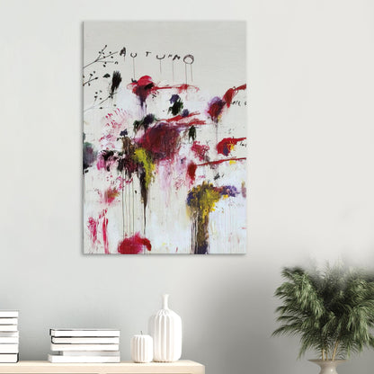 Quattro Stagioni II. Autunno by Cy Twombly, canvas print, vibrant arrangement of red, crimson