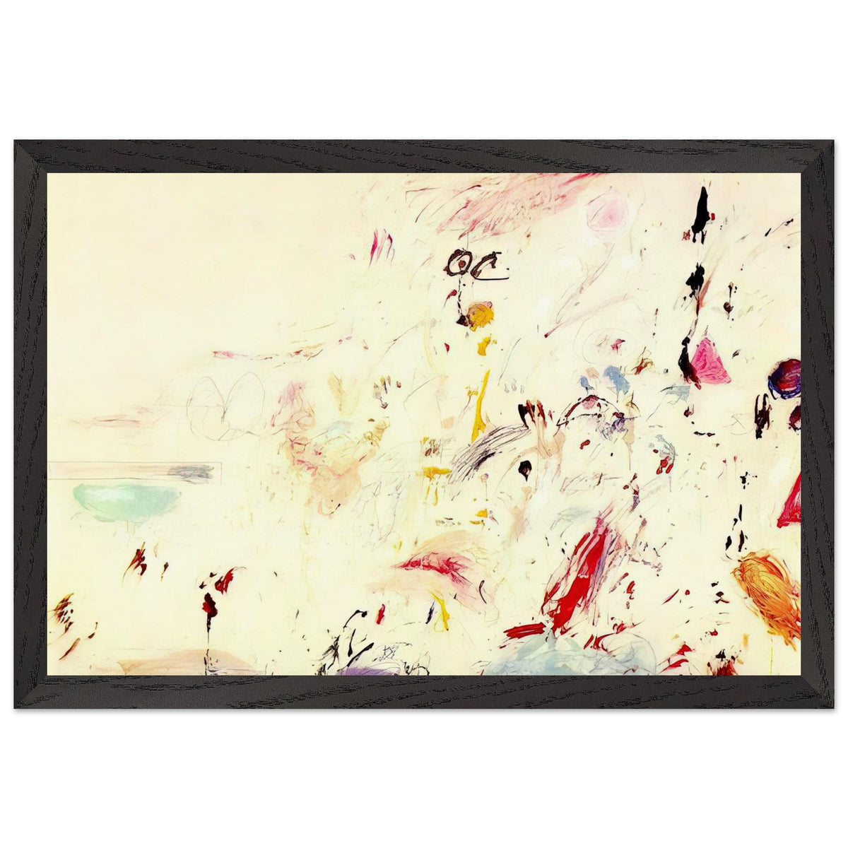Bay of Naples by Cy Twombly framed art print, 30 × 45 cm / 12 × 18 in, wood frame: Inspired by the atmosphere and light of the Bay of Naples in Italy, this distinctive composition combines….