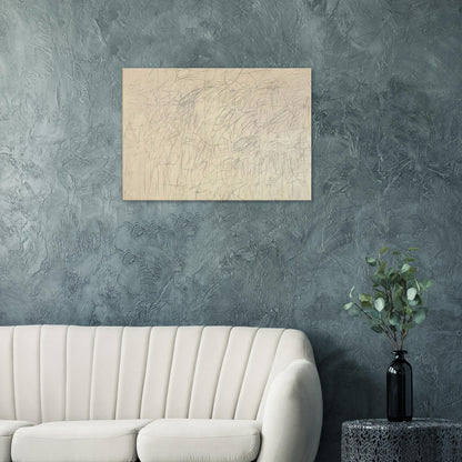 Academy by Cy Twombly canvas print: an intricate network of delicate graphite lines, overlapping scribbles, looping gestures….