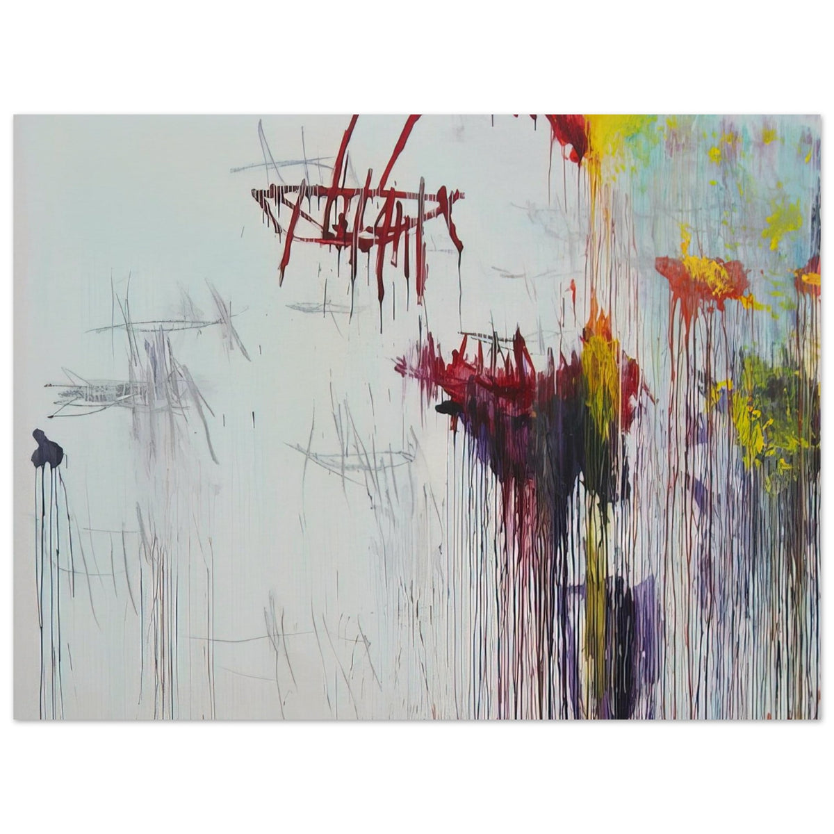 Lepanto, Part VI by Cy Twombly poster, 60 × 90 cm / 24 × 36 in: This expressive composition combines a pale background with energetic black and burgundy lines….