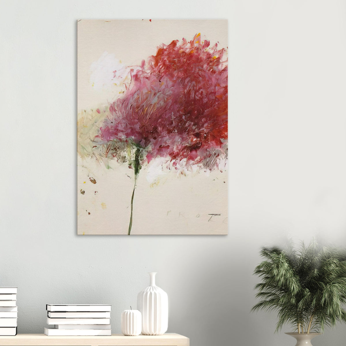 Proteus by Cy Twombly, canvas print, vibrant cluster of red, crimson