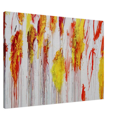 Lepanto, Part XII by Cy Twombly canvas print, 40 × 50 cm / 16 × 20 in: This striking composition features a pale turquoise background layered with vivid yellow, golden ochre….
