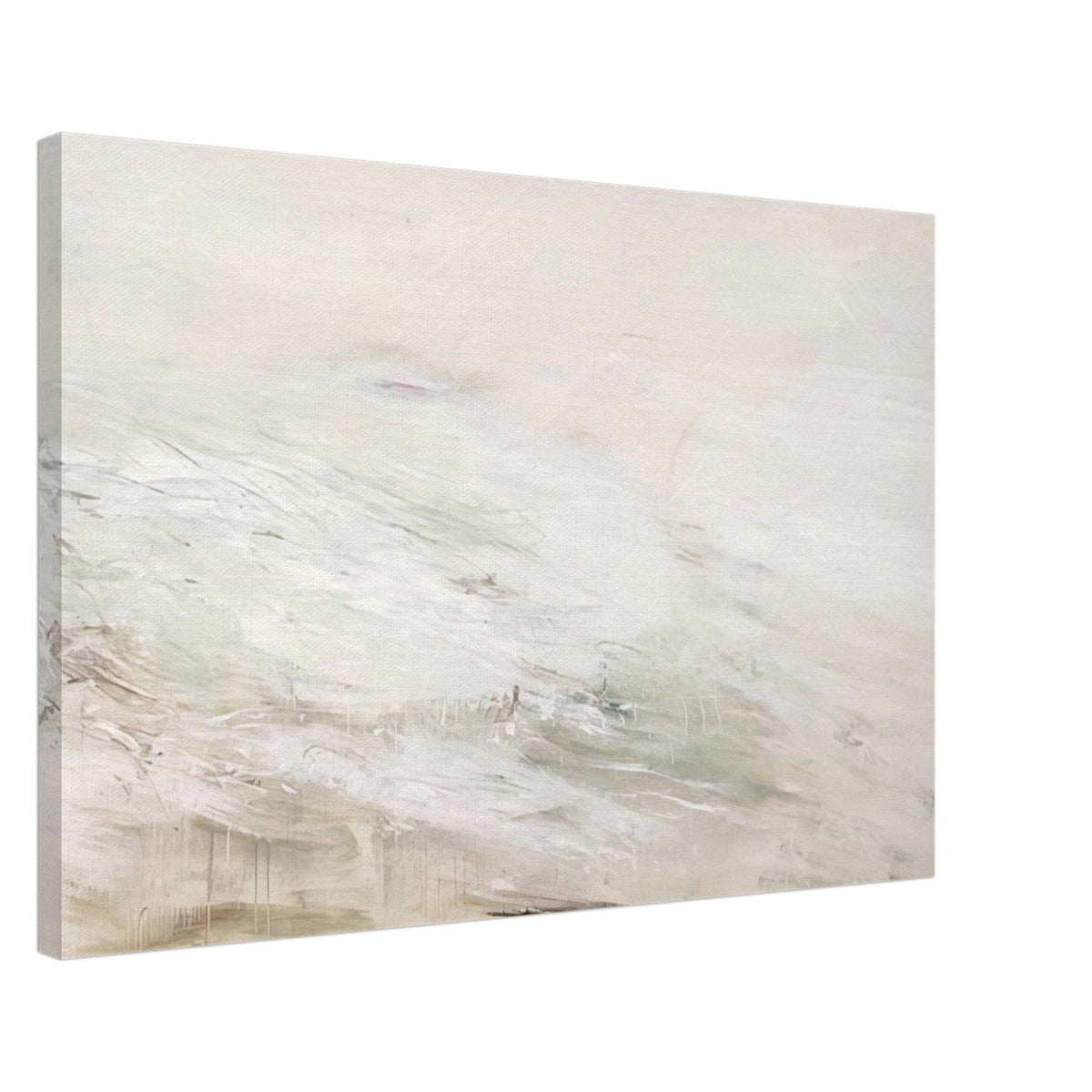 Hero and Leandro (A Painting in Four Parts) Part II by Cy Twombly canvas print, 60 × 90 cm / 24 × 36 in: This atmospheric composition features an expansive pale background with flowing white and gray….