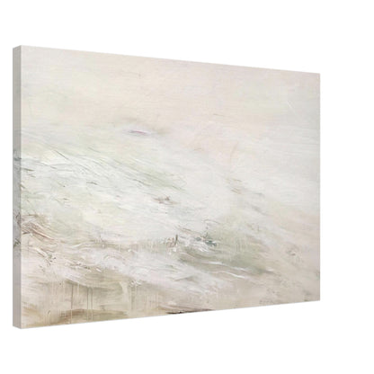 Hero and Leandro (A Painting in Four Parts) Part II by Cy Twombly canvas print, 60 × 90 cm / 24 × 36 in: This atmospheric composition features an expansive pale background with flowing white and gray….
