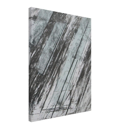 Untitled (Bastian 38) by Cy Twombly, canvas print, sweeping diagonal strokes, textured black and gray marks, 50x70 cm (20x28 in)