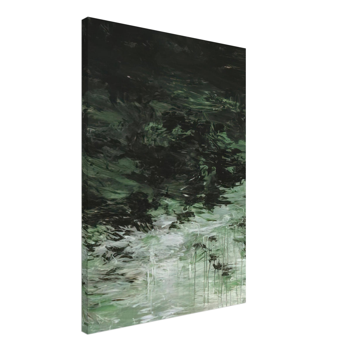 Untitled (A Painting in Nine Parts), Part VIII by Cy Twombly, canvas print, deep forest green, olive, 70x100 cm (28x40 in)