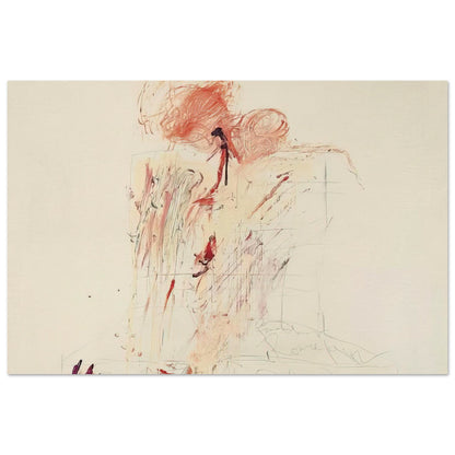 Death of Pompey (Rome) by Cy Twombly poster, 100 × 150 cm / 40 × 60 in: This dramatic composition features expressive red and reddish-orange marks across a pale background….