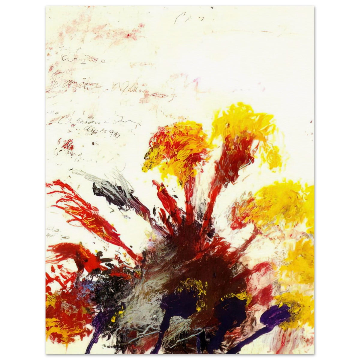 Summer Madness by Cy Twombly, poster, explosion of red, crimson, 50x70 cm (20x28 in)