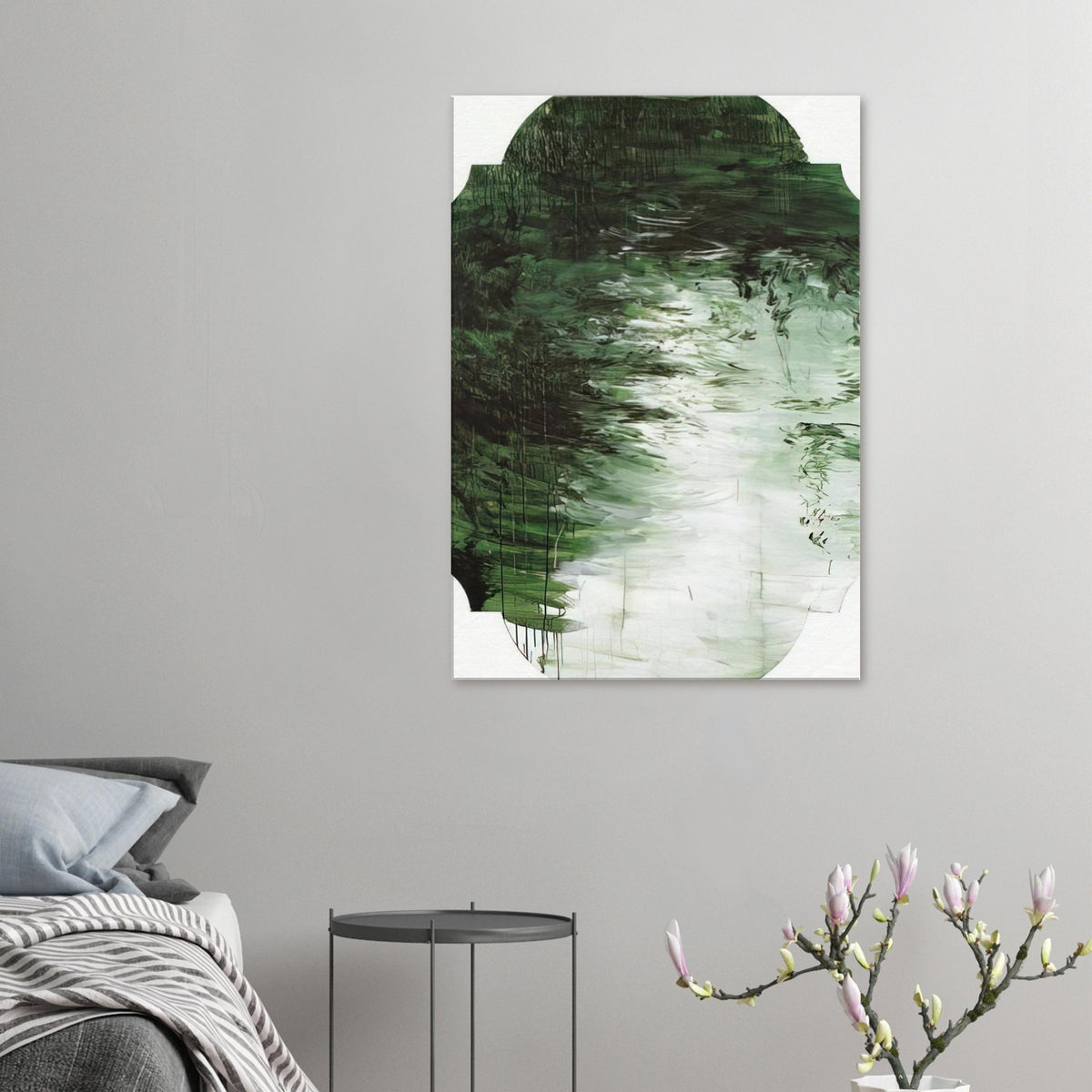 Untitled (A Painting in Nine Parts), Part V by Cy Twombly, canvas print, layered forest green, olive