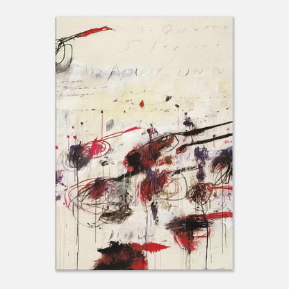 Quattro Stagioni: Autunno by Cy Twombly, canvas print, dynamic arrangement of crimson, red