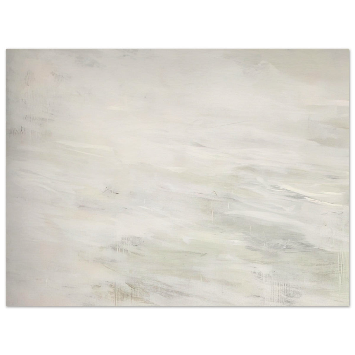 Hero and Leandro (A Painting in Four Parts) Part III by Cy Twombly poster, 30 × 40 cm / 12 × 16 in: This minimalist composition features broad, flowing brushstrokes in white, pale gray, ivory….