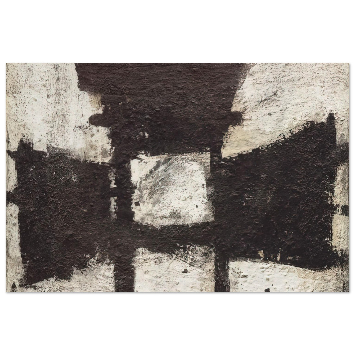 Zyig by Cy Twombly poster, A0 (84.1 × 118.9 cm): This striking composition features bold black and charcoal forms against a textured ivory and off-white….