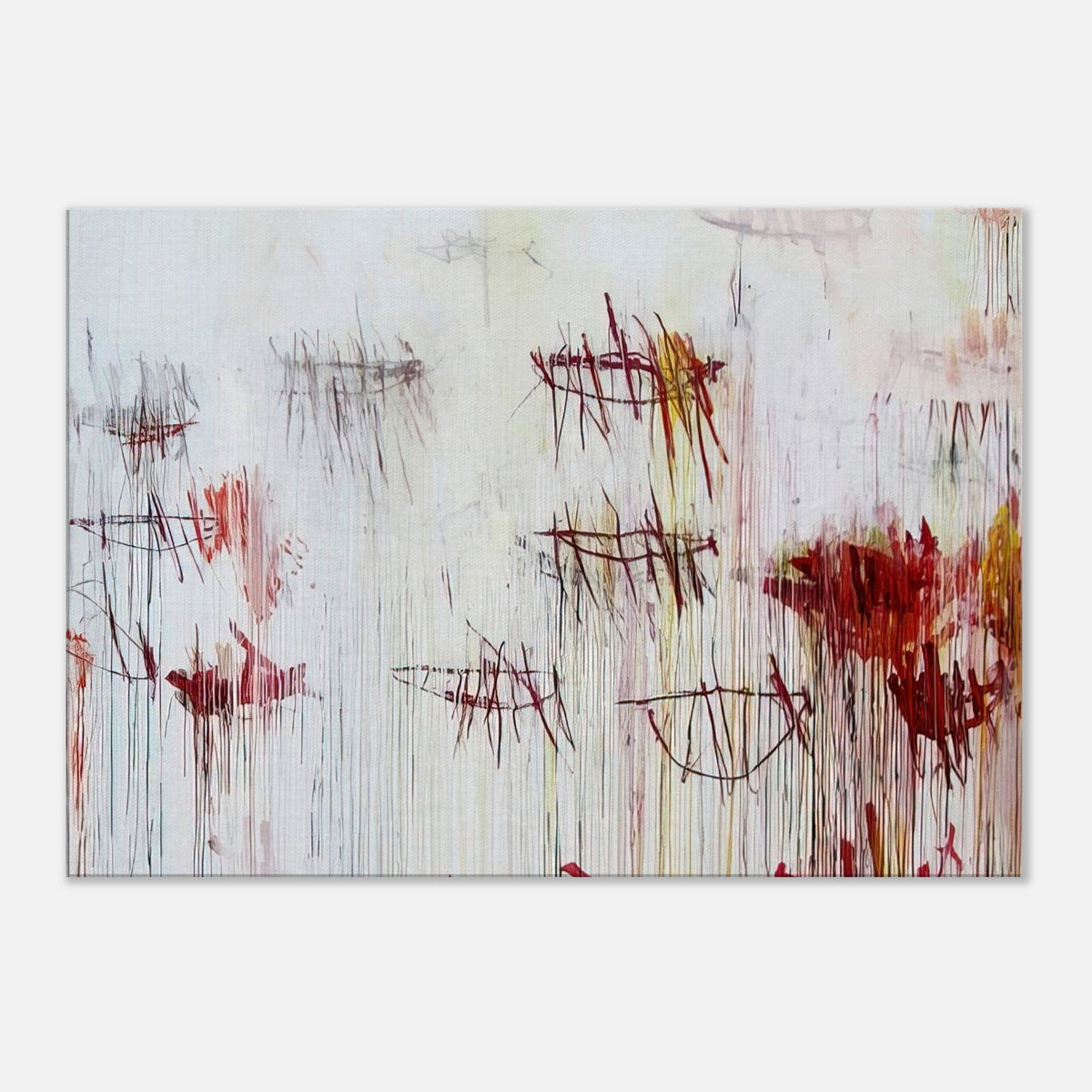 Lepanto, Part IX by Cy Twombly canvas print: a pale background layered with fine black lines, loose sketch-like forms….