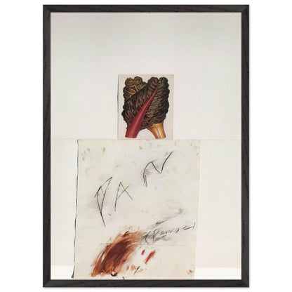 Pan by Cy Twombly, framed art print, natural imagery, abstract drawing, 50x70 cm (20x28 in), black frame