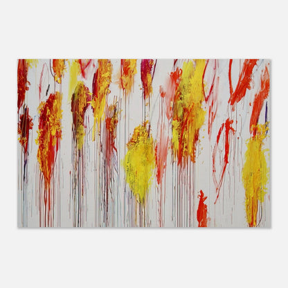 Lepanto, Part XII by Cy Twombly poster: This expressive composition features a pale turquoise background covered with vivid yellow, golden ochre….