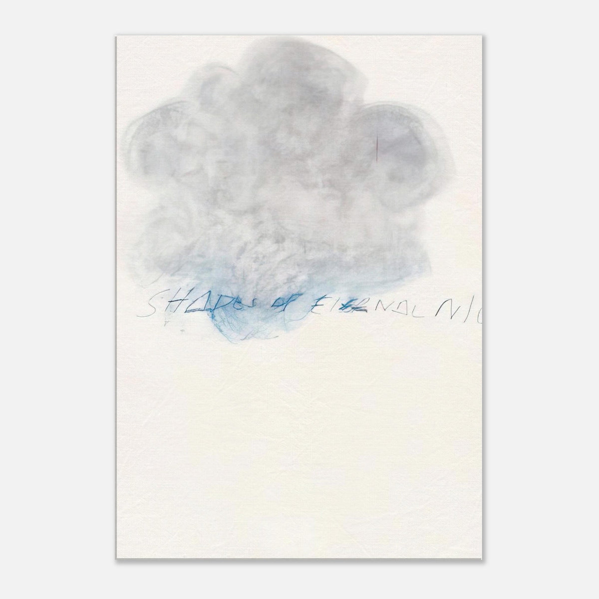 Fifty Days at Iliam: Shades of Eternal Night by Cy Twombly, canvas print; a delicate cloud of soft gray and pale blue tones floating across a warm, off-white background