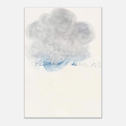 Fifty Days at Iliam: Shades of Eternal Night by Cy Twombly, canvas print; a delicate cloud of soft gray and pale blue tones floating across a warm, off-white background