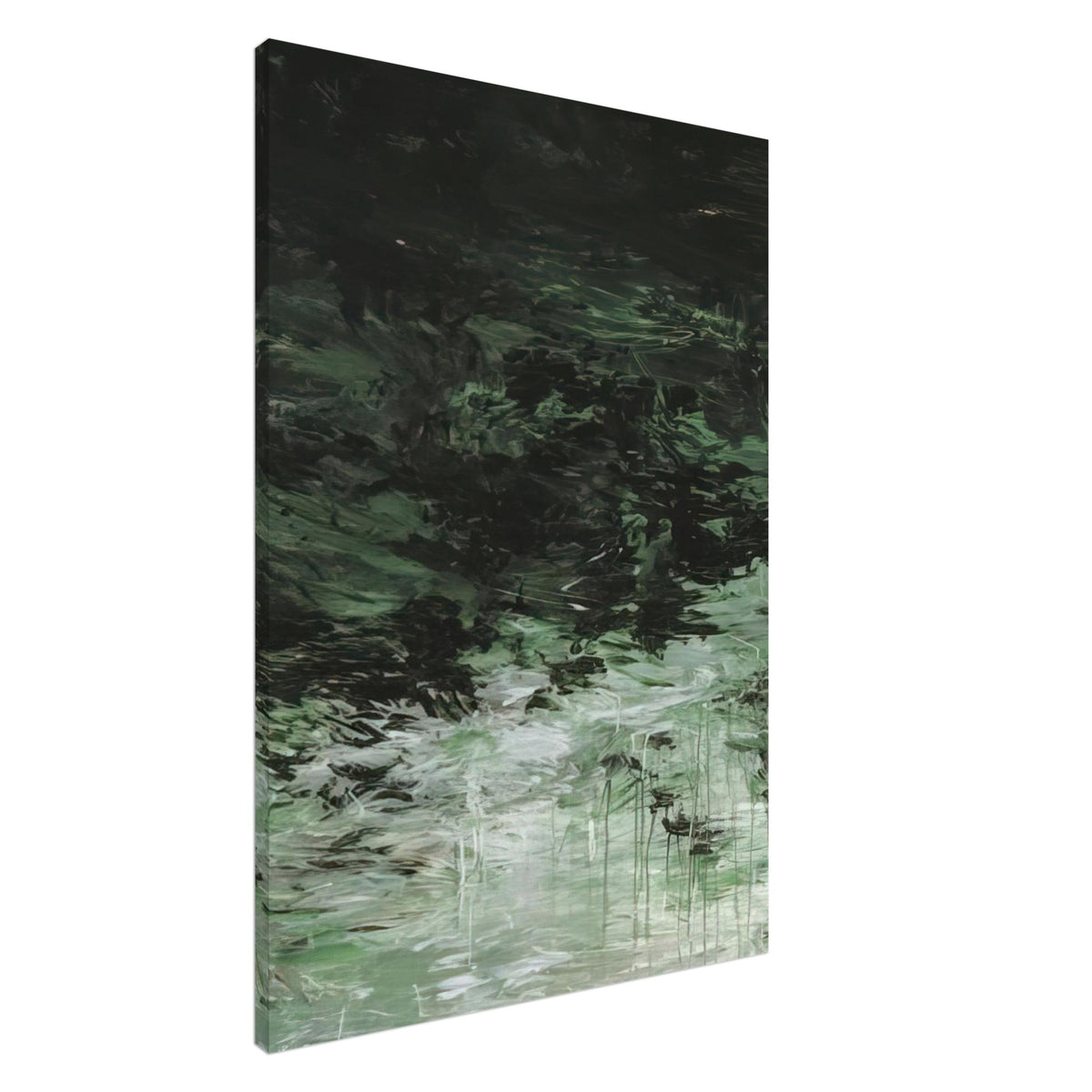Untitled (A Painting in Nine Parts), Part VIII by Cy Twombly, canvas print, deep forest green, olive, 45x60 cm (18x24 in)