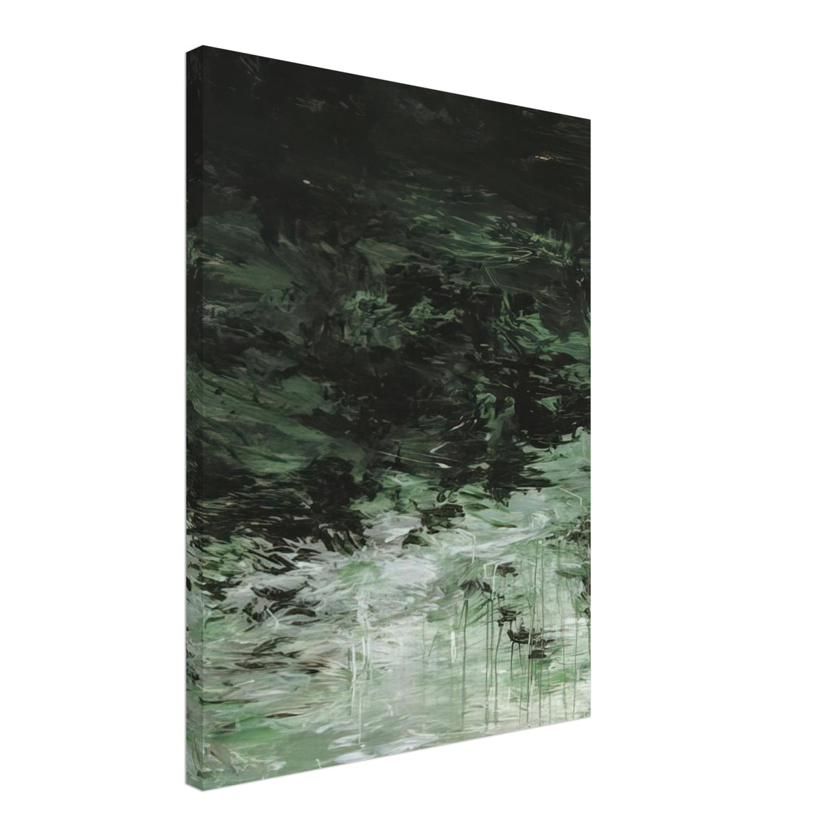 Untitled (A Painting in Nine Parts), Part VIII by Cy Twombly, canvas print, deep forest green, olive, 50x70 cm (20x28 in)