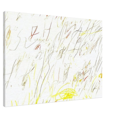 Blue Room by Cy Twombly canvas print, 40 × 50 cm / 16 × 20 in: a warm, pale background covered with delicate lines, spontaneous scribbles….