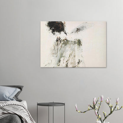 Ides of March by Cy Twombly canvas print: a pale background contrasted with concentrated black brushwork, loose graphite-like lines….