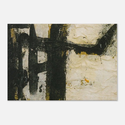 Landscape by Cy Twombly canvas print: This compelling composition features bold black forms, irregular geometric shapes….