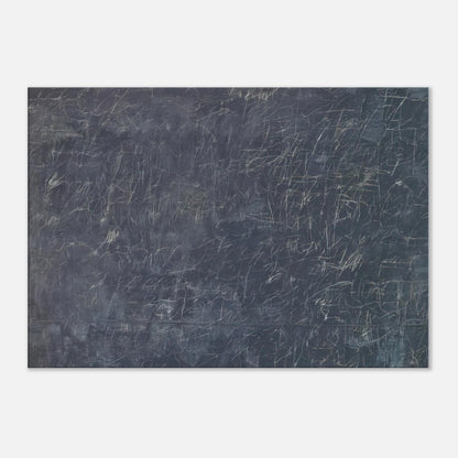 Panorama by Cy Twombly canvas print: a dark charcoal-gray background covered with a dense web of delicate white and pale gray lines.