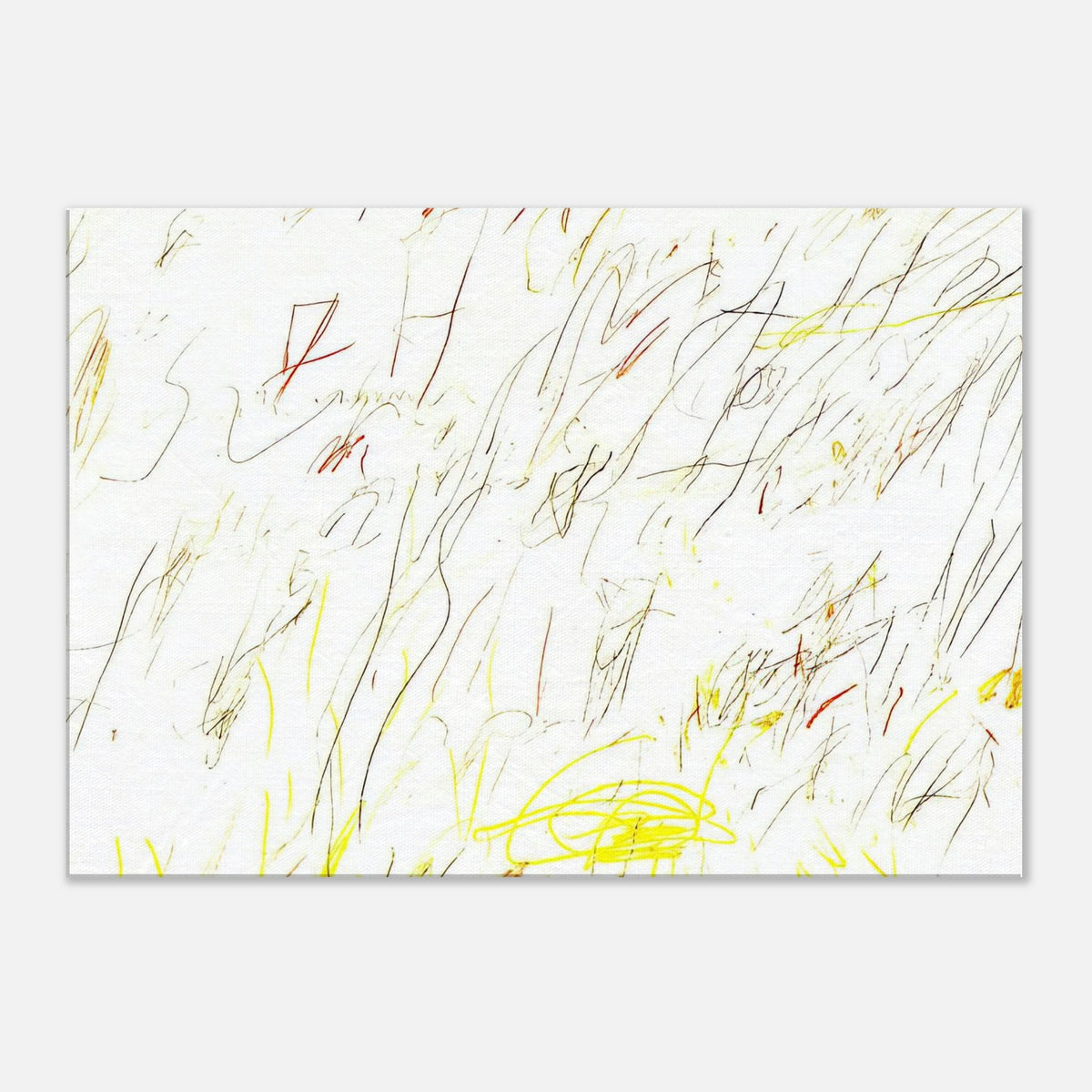 Blue Room by Cy Twombly canvas print: a warm, pale background covered with delicate lines, spontaneous scribbles….