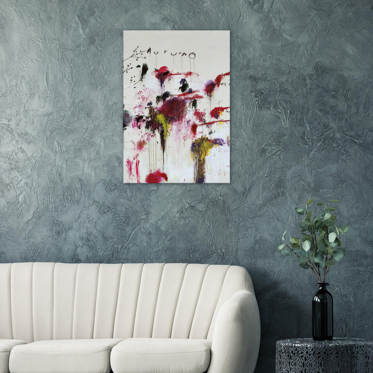 Quattro Stagioni II. Autunno by Cy Twombly, canvas print, vibrant arrangement of red, crimson
