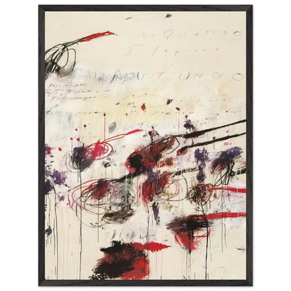 Quattro Stagioni: Autunno by Cy Twombly, framed art print, sweeping brushstrokes, spontaneous scribbles, 60x80 cm (24x32 in), wood frame