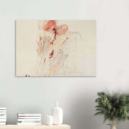 Death of Pompey (Rome) by Cy Twombly canvas print: expressive red and reddish-orange gestures across a warm, pale background….