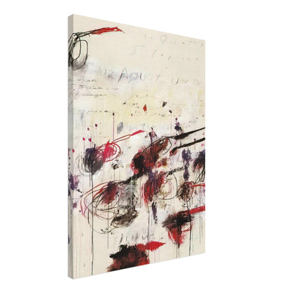 Quattro Stagioni: Autunno by Cy Twombly, canvas print, dynamic arrangement of crimson, red, 50x70 cm (20x28 in)