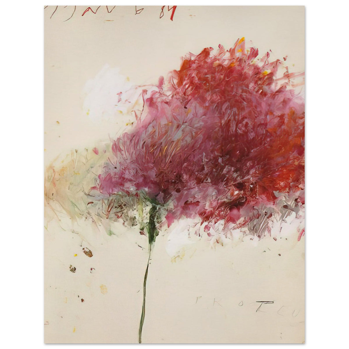 Proteus by Cy Twombly, poster, vibrant floral-inspired forms, spontaneous gestures, 40x50 cm (16x20 in)
