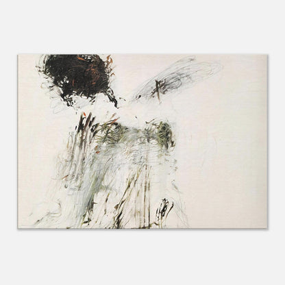 Ides of March by Cy Twombly canvas print: a pale background contrasted with concentrated black brushwork, loose graphite-like lines….