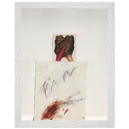 Pan by Cy Twombly, framed art print, natural imagery, abstract drawing, 27x35 cm (11x14 in), black frame