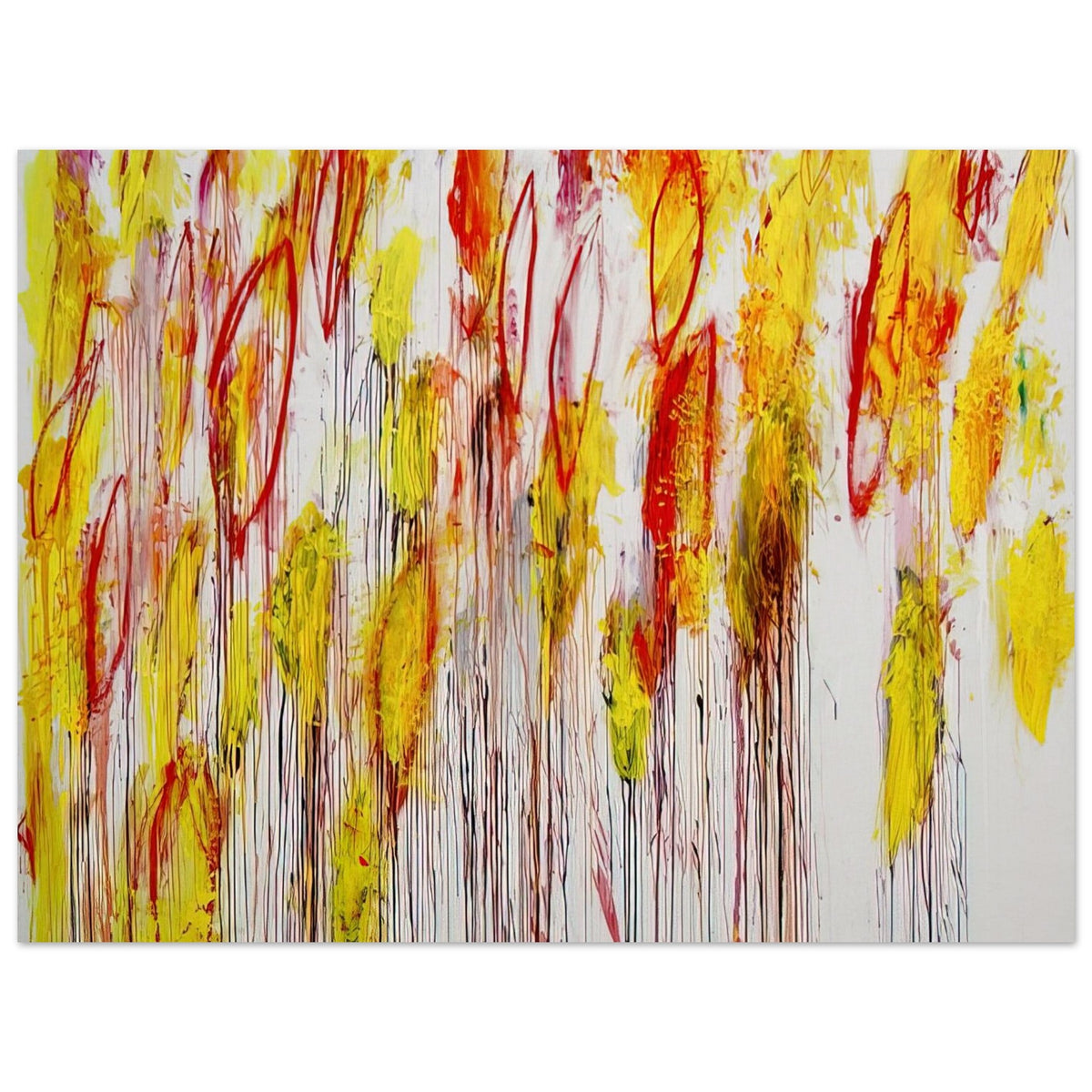 Lepanto, Part I by Cy Twombly poster, 50 × 70 cm / 20 × 28 in: This striking composition features energetic vertical brushstrokes, flowing lines….