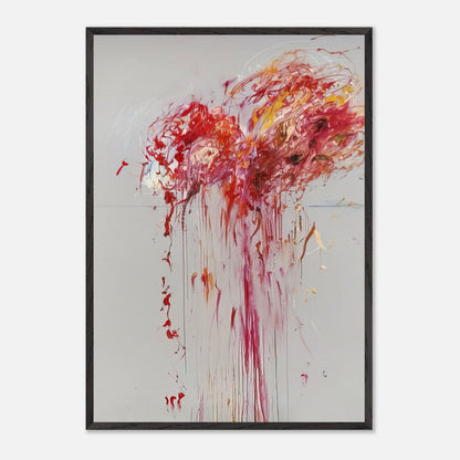 Nine Discourses on Commodus, Part VIII by Cy Twombly, framed art print, energetic red and crimson strokes, expressive pink and orange forms
