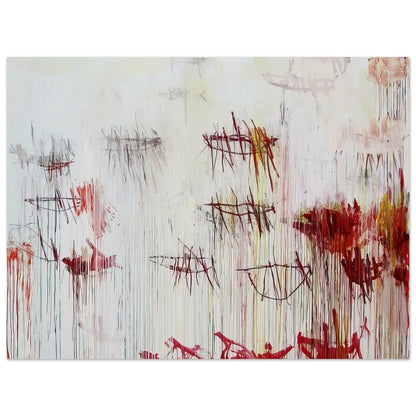 Lepanto, Part IX by Cy Twombly poster, 100 × 150 cm / 40 × 60 in: This expressive composition features an expansive pale background covered with delicate black lines….