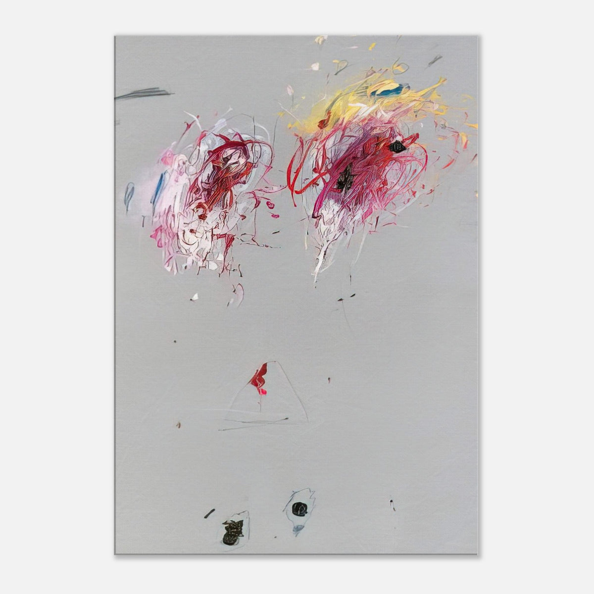 Nine Discourses on Commodus, Part IV by Cy Twombly, canvas print, muted gray background, delicate geometric lines