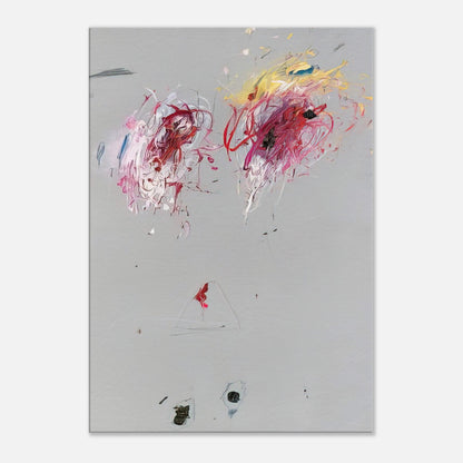 Nine Discourses on Commodus, Part IV by Cy Twombly, canvas print, muted gray background, delicate geometric lines