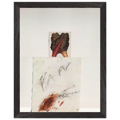 Pan by Cy Twombly, framed art print, natural imagery, abstract drawing, 70x100 cm (28x40 in), white frame