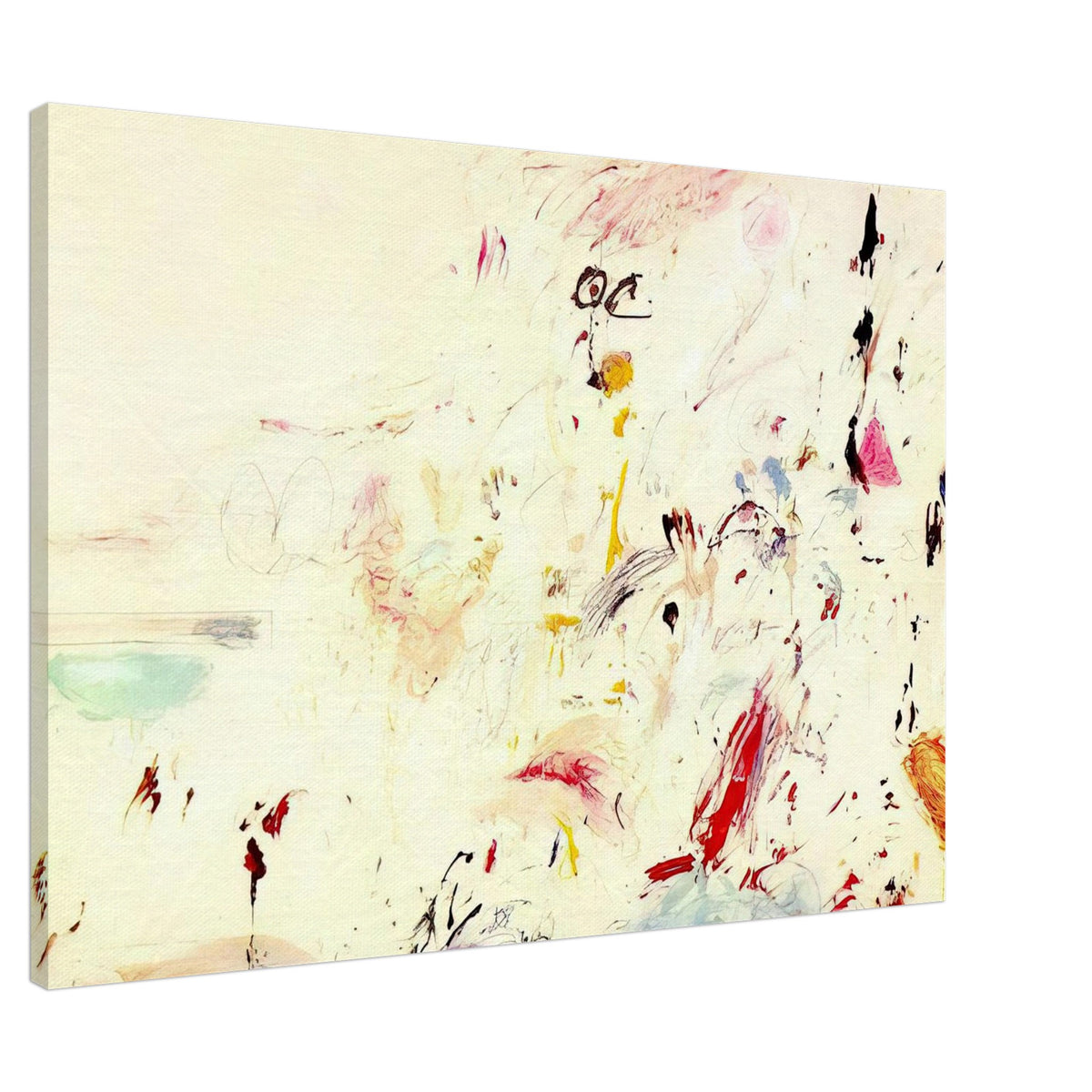 Bay of Naples by Cy Twombly canvas print, 40 × 50 cm / 16 × 20 in: a luminous cream background covered with delicate lines, spontaneous marks….