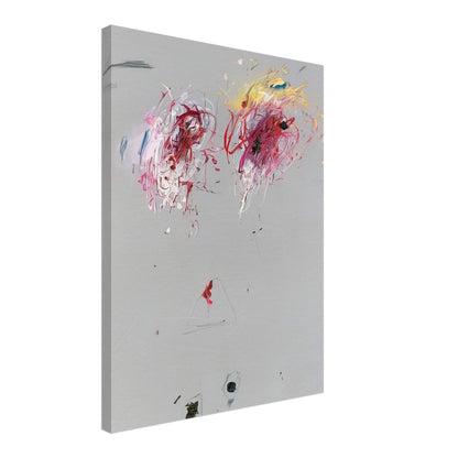 Nine Discourses on Commodus, Part IV by Cy Twombly, canvas print, muted gray background, delicate geometric lines, 70x100 cm (28x40 in)