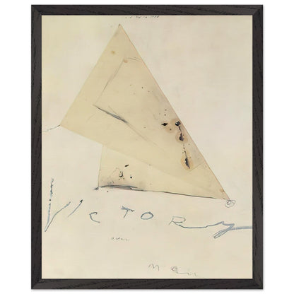 Victory by Cy Twombly, framed art print, overlapping triangular forms, fine graphite lines, 60x80 cm (24x32 in), wood frame