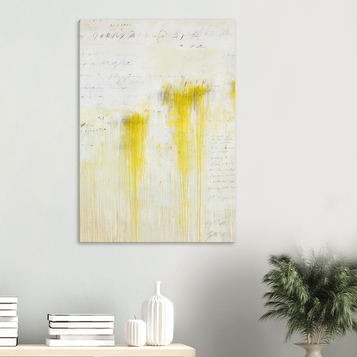 Quattro Stagioni II. Estate by Cy Twombly, canvas print, luminous yellow pigments, subtle orange accents